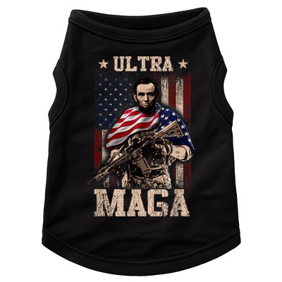 Ultra Maga 4th Of July Abraham Lincoln Gun 2nd Amendment Doggie Tank