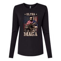 Ultra Maga 4th Of July Abraham Lincoln Gun 2nd Amendment Womens Cotton Relaxed Long Sleeve T-Shirt