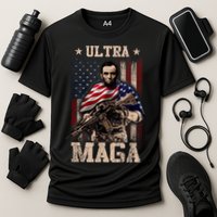 Ultra Maga 4th Of July Abraham Lincoln Gun 2nd Amendment Cooling Performance Crew T-Shirt