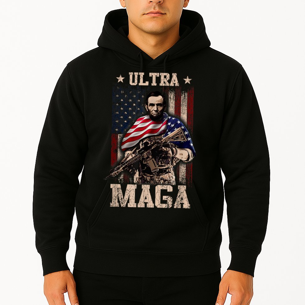 Ultra Maga 4th Of July Abraham Lincoln Gun 2nd Amendment Hoodie
