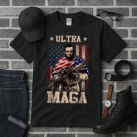Ultra Maga 4th Of July Abraham Lincoln Gun 2nd Amendment Tall T-Shirt