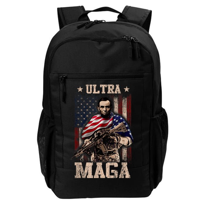 Ultra Maga 4th Of July Abraham Lincoln Gun 2nd Amendment Daily Commute Backpack