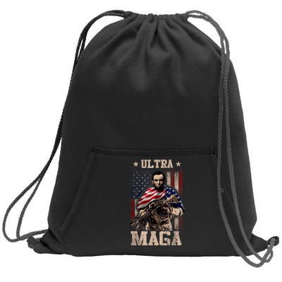 Ultra Maga 4th Of July Abraham Lincoln Gun 2nd Amendment Sweatshirt Cinch Pack Bag