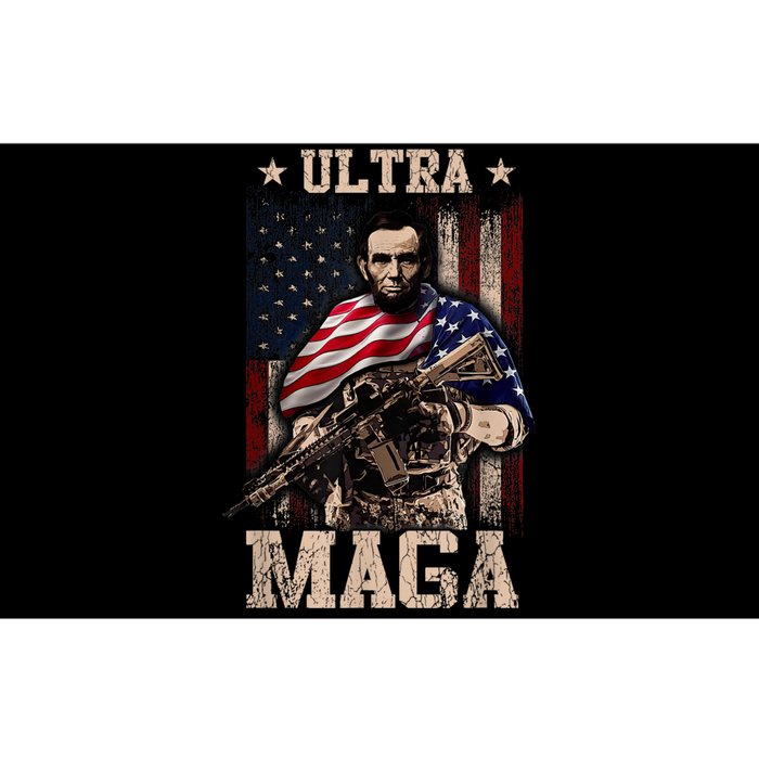 Ultra Maga 4th Of July Abraham Lincoln Gun 2nd Amendment Bumper Sticker