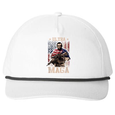 Ultra Maga 4th Of July Abraham Lincoln Gun 2nd Amendment Snapback Five-Panel Rope Hat