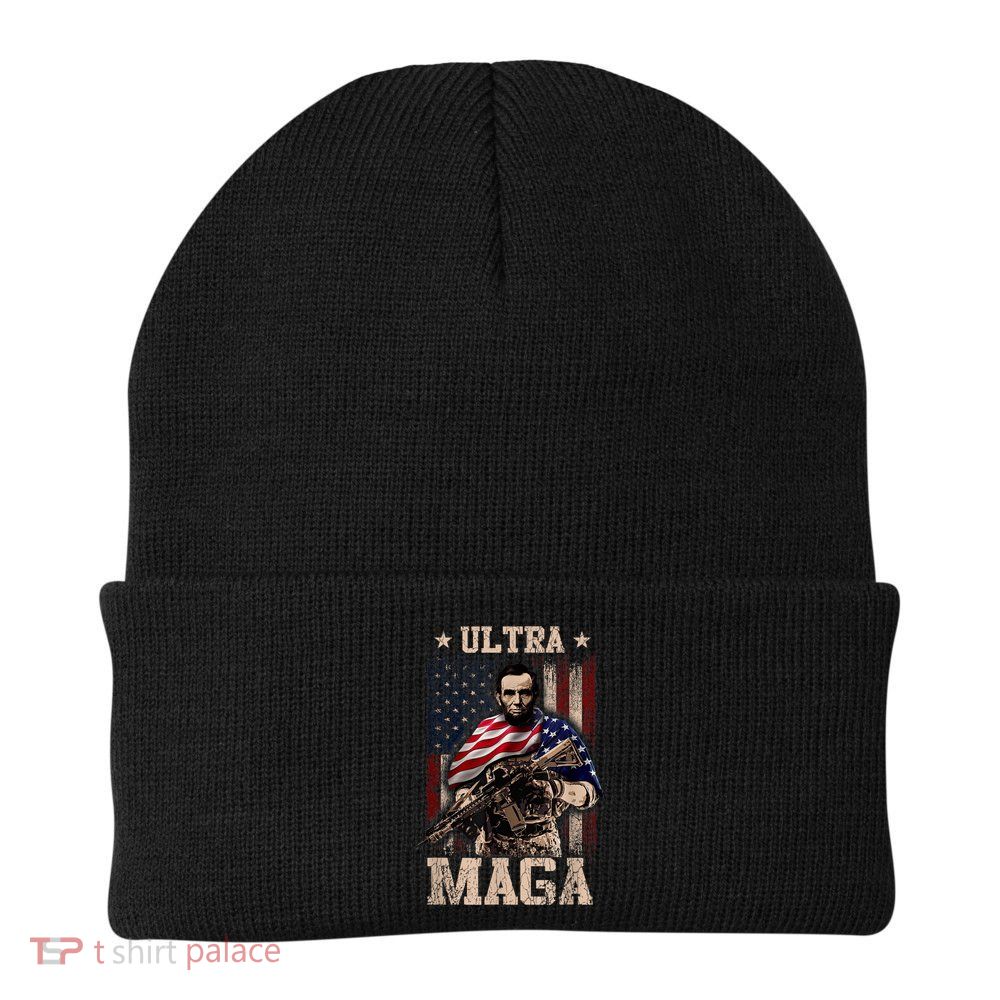 Ultra Maga 4th Of July Abraham Lincoln Gun 2nd Amendment Beanie
