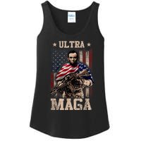 Ultra Maga 4th Of July Abraham Lincoln Gun 2nd Amendment Ladies Essential Tank