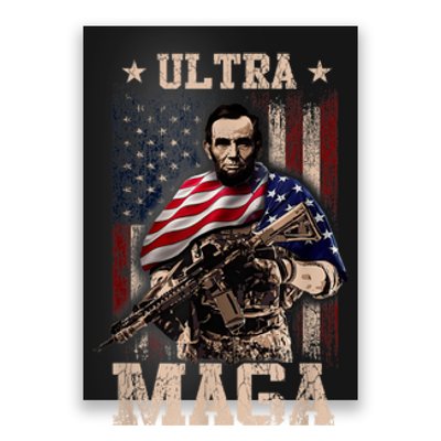 Ultra Maga 4th Of July Abraham Lincoln Gun 2nd Amendment Poster