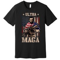 Ultra Maga 4th Of July Abraham Lincoln Gun 2nd Amendment Premium T-Shirt