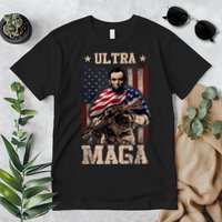 Ultra Maga 4th Of July Abraham Lincoln Gun 2nd Amendment Premium T-Shirt