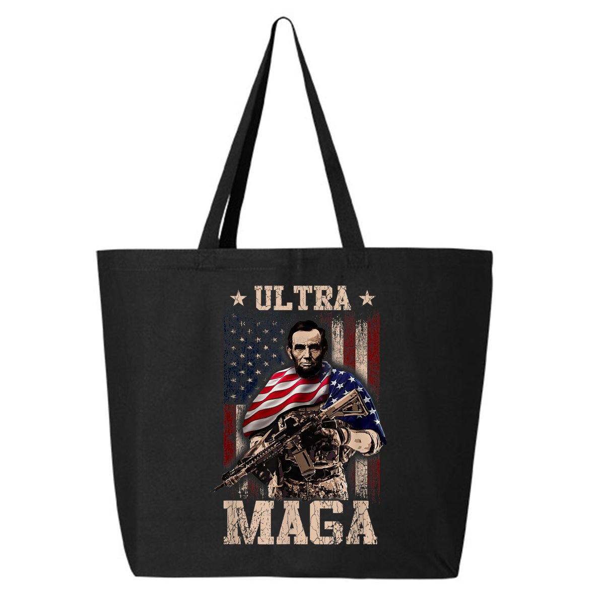 Ultra Maga 4th Of July Abraham Lincoln Gun 2nd Amendment 25L Jumbo Tote