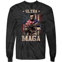 Ultra Maga 4th Of July Abraham Lincoln Gun 2nd Amendment Tie-Dye Long Sleeve Shirt