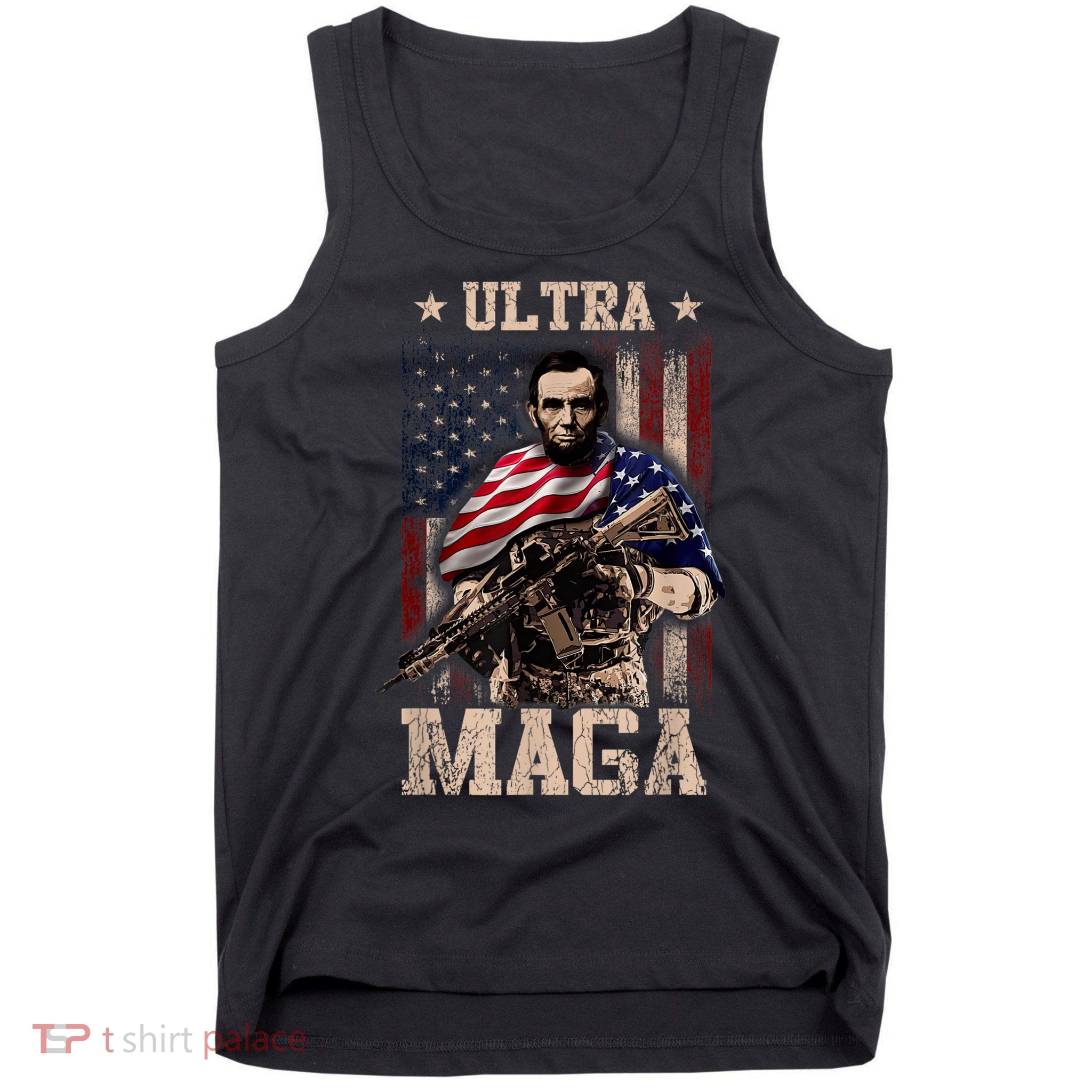 Ultra Maga 4th Of July Abraham Lincoln Gun 2nd Amendment Tank Top