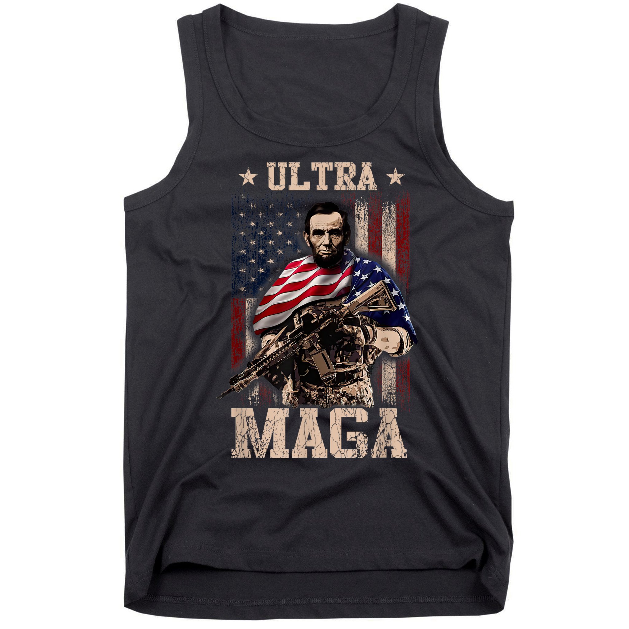 Ultra Maga 4th Of July Abraham Lincoln Gun 2nd Amendment Tank Top