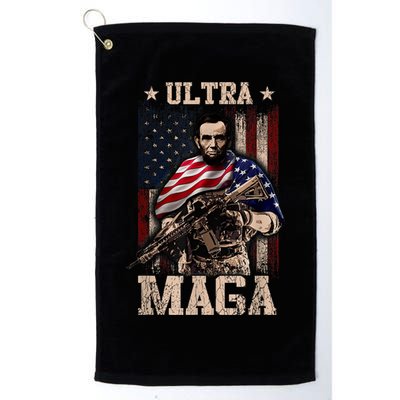 Ultra Maga 4th Of July Abraham Lincoln Gun 2nd Amendment Golf Towel