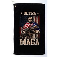 Ultra Maga 4th Of July Abraham Lincoln Gun 2nd Amendment Golf Towel