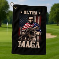 Ultra Maga 4th Of July Abraham Lincoln Gun 2nd Amendment Golf Towel