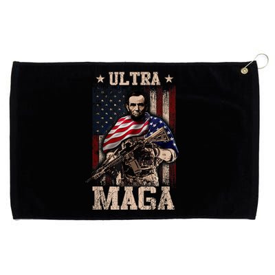 Ultra Maga 4th Of July Abraham Lincoln Gun 2nd Amendment Grommeted Golf Towel