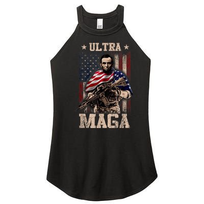 Ultra Maga 4th Of July Abraham Lincoln Gun 2nd Amendment Women's Perfect Tri Rocker Tank