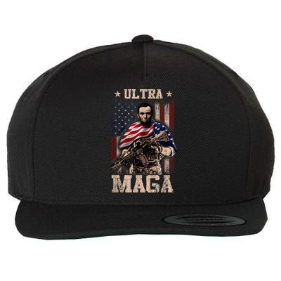 Ultra Maga 4th Of July Abraham Lincoln Gun 2nd Amendment Wool Snapback Cap