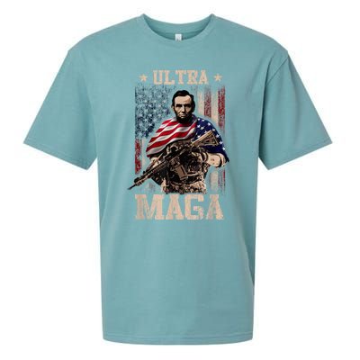 Ultra Maga 4th Of July Abraham Lincoln Gun 2nd Amendment Sueded Cloud Jersey T-Shirt