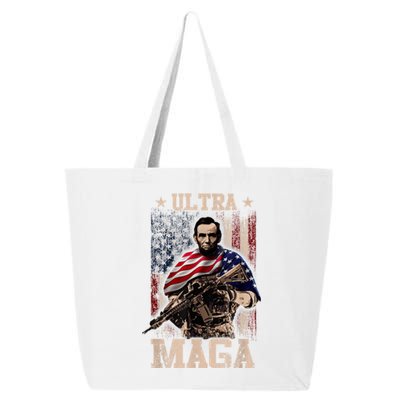 Ultra Maga 4th Of July Abraham Lincoln Gun 2nd Amendment 25L Jumbo Tote