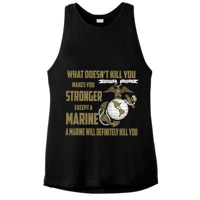 Marine What Doesn't Kill You Makes Your Stronger US Ladies PosiCharge Tri-Blend Wicking Tank