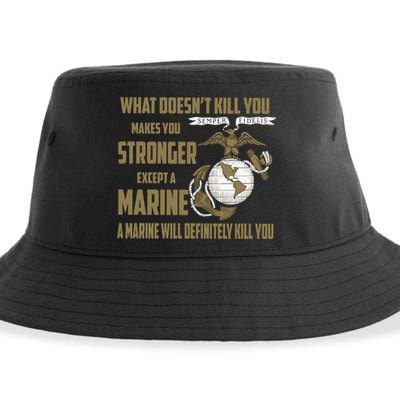 Marine What Doesn't Kill You Makes Your Stronger US Sustainable Bucket Hat