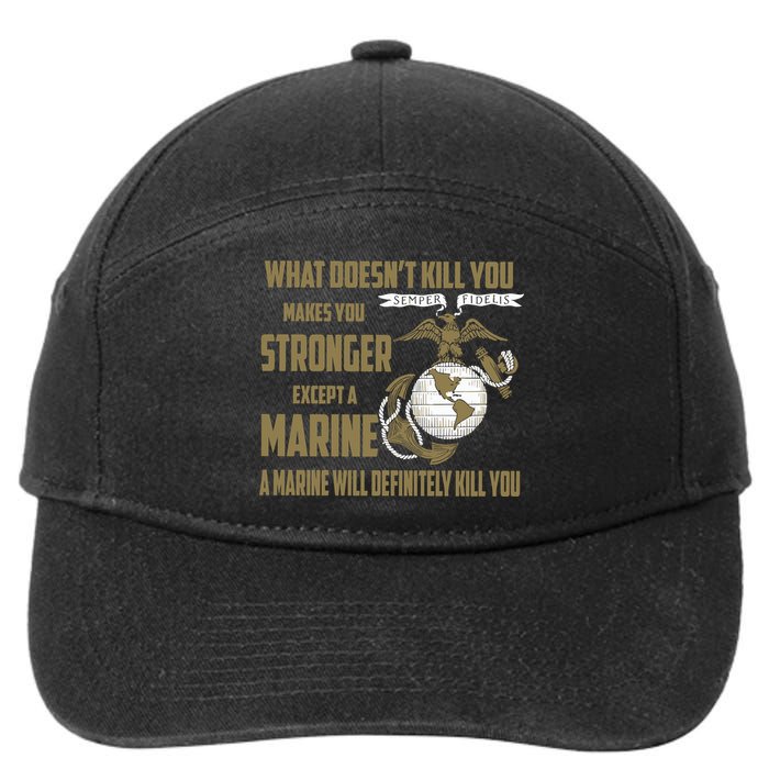 Marine What Doesn't Kill You Makes Your Stronger US 7-Panel Snapback Hat