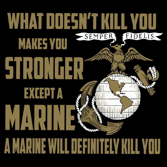Marine What Doesn't Kill You Makes Your Stronger US Drawstring Bag