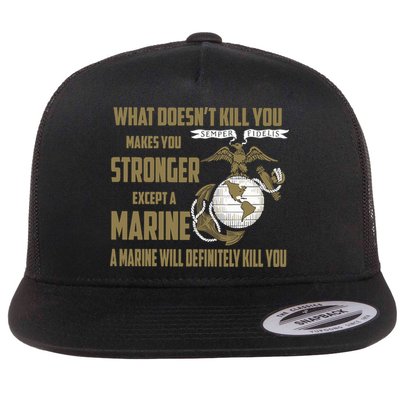 Marine What Doesn't Kill You Makes Your Stronger US Flatbill Hat