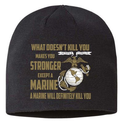 Marine What Doesn't Kill You Makes Your Stronger US Sustainable Beanie