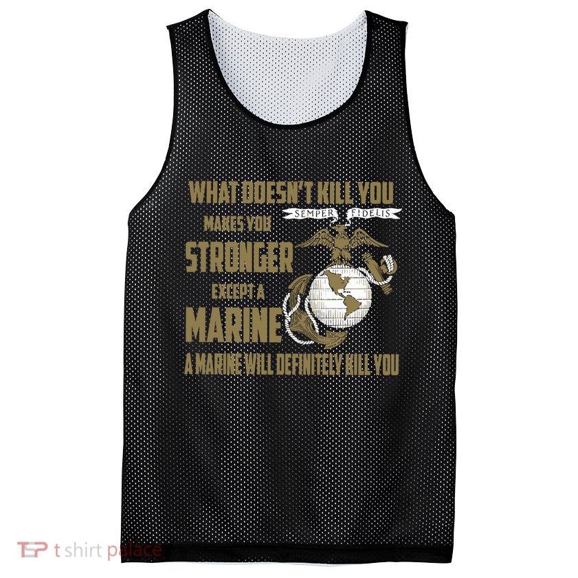 Marine What Doesn't Kill You Makes Your Stronger US Mesh Reversible Basketball Jersey Tank