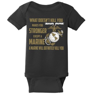 Marine What Doesn't Kill You Makes Your Stronger US Baby Bodysuit
