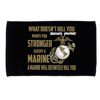 Marine What Doesn't Kill You Makes Your Stronger US Microfiber Hand Towel