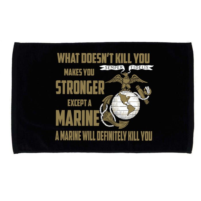 Marine What Doesn't Kill You Makes Your Stronger US Microfiber Hand Towel