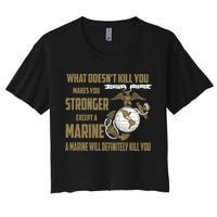 Marine What Doesn't Kill You Makes Your Stronger US Women's Crop Top Tee