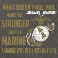Marine What Doesn't Kill You Makes Your Stronger US Cotton Canvas Backpack