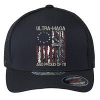 Ultra MAGA And Proud Of It Gun USA Flag Patriots Flexfit Unipanel Trucker Cap