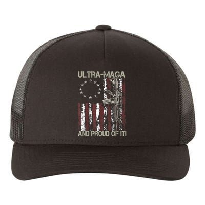 Ultra MAGA And Proud Of It Gun USA Flag Patriots Yupoong Adult 5-Panel Trucker Hat