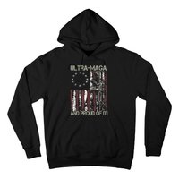 Ultra MAGA And Proud Of It Gun USA Flag Patriots Hoodie