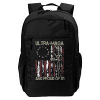 Ultra MAGA And Proud Of It Gun USA Flag Patriots Daily Commute Backpack