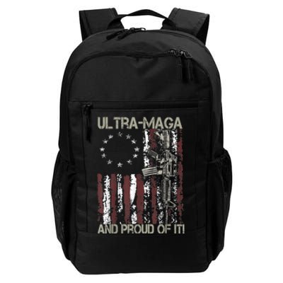 Ultra MAGA And Proud Of It Gun USA Flag Patriots Daily Commute Backpack