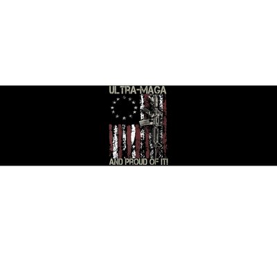 Ultra MAGA And Proud Of It Gun USA Flag Patriots Bumper Sticker