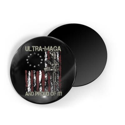 Ultra MAGA And Proud Of It Gun USA Flag Patriots Magnet