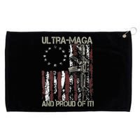 Ultra MAGA And Proud Of It Gun USA Flag Patriots Grommeted Golf Towel