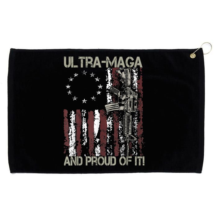 Ultra MAGA And Proud Of It Gun USA Flag Patriots Grommeted Golf Towel