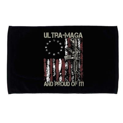 Ultra MAGA And Proud Of It Gun USA Flag Patriots Microfiber Hand Towel