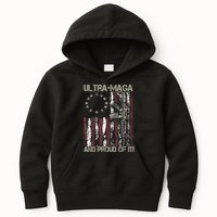 Ultra MAGA And Proud Of It Gun USA Flag Patriots Kids Hoodie