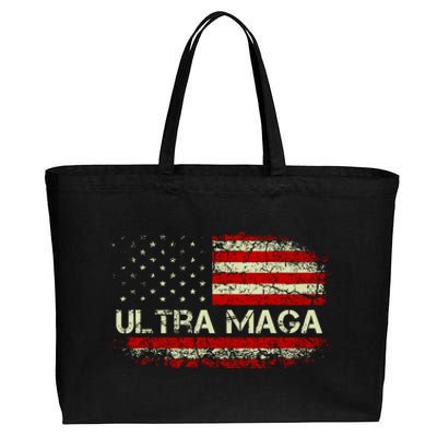 Ultra Maga American Flag Cotton Canvas Jumbo Tote